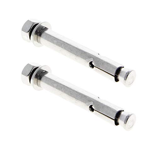 MroMax M8x80mm 304 Stainless Steel Expansion Bolts Hex Nuts Sleeve Anchor Fastener for Fence Home Installation Air Conditioning 2pcs