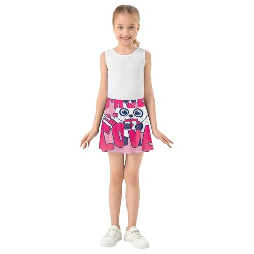 Clothes Athletic Shorts Girls Skorts Skirts with Shorts Butterfly Cupid Panda Love Pink 4t3