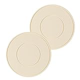 鍋敷き 丸型 2枚セット シリコンマット 直径16CM 耐熱 240度 滑り止め 簡単洗浄 キッチンマット ボウルマット ティーポットマット コーヒーマット 土鍋・フライパン・ホーロー鍋対応（オフホワイト）