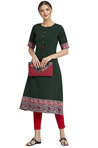 Image of ALC Creation Women's Crepe Printed A-Line Kurti