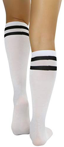 Image of ToBeInStyle Women's Knee High Socks with Striped Top
