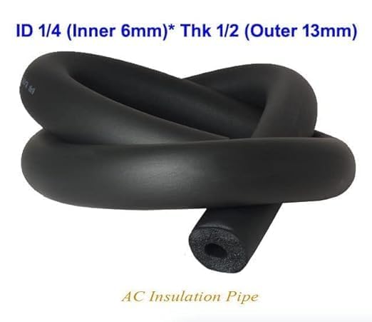 Image of Spinxx 1 /4 ID inch X 1 /2 THK inch Pipe Insulation Foam Tubing, Air Conditioner Heat Insulation Tube, Polyethylene Foam Tube Closed Cell Retardant (Size : 6 mm ID X 13 mm THK) Pack of 2