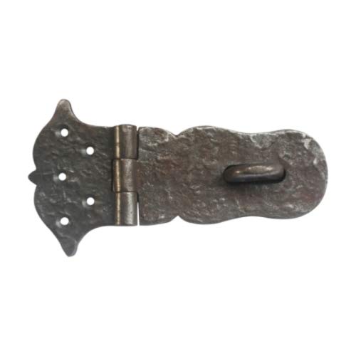 Image of Adonai Hardware Paran Heavy Duty Cast Iron Security Locking Hasp and Staple (6 inch x 1 Pack, Natural Iron) for Vintage Pirates Treasure Chest, Trunks, Wooden Jewelry Box, Cases, Furniture and Sheds