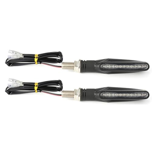 Image of Motorcycle Blinkers Indicator Turn Signal Amber Flowing Sequential Universal Lamp (Pack of 2)