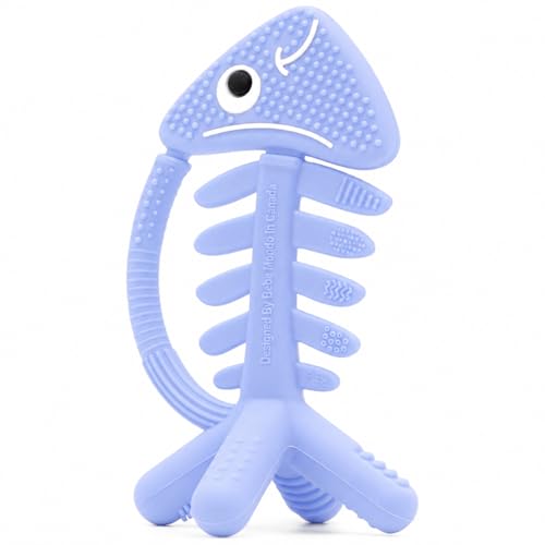 Image of 3 in 1 Infant Toys, Baby Teething Toys 3–6 6–12 Months, Teethers for Babies 0–3–6–12 Months for Teething Relief, Baby Gift, Baby Teether Toys,Silicone Sensory Toys,USA Patent Pending,Fish (Baby Blue)