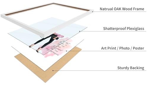 Image of Poster Master The Best Thing In Life Are Free Poster - Fashion Print - Trendy Art - Modern Art - Gift for Women & Fashionista - Funny Glamour Decor for Bedroom or Girl's Room, 16x20 White Framed