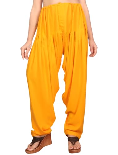 Image of FASHION GALLERY Women's Rayon Relaxed Fit Patiala Salwar with Full Length Drawstring Closure Type and Flexible Waist | Patiala Pant for Woman Free Size Fit Upto XXL