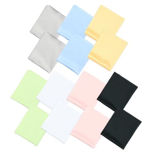 14 paños de limpieza de gafas, paño de microfibra para gafas, pantallas, gafas de sol, ordenador portátil, cámara (multicolor, 15 x 18 cm)