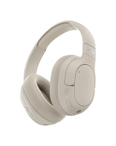 Belkin SoundForm Isolate Casque Bluetooth sans Fil avec ANC Hybride (casque audio à réduction de bruit, 60 h de lecture, basses profondes, oreillettes CloudCushion, utilisation en déplacement) - beige