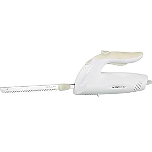 Elektrisch mes, 180 watt, met speciaal getande roestvrijstalen dubbele messen, wit, nieuw + originele verpakking