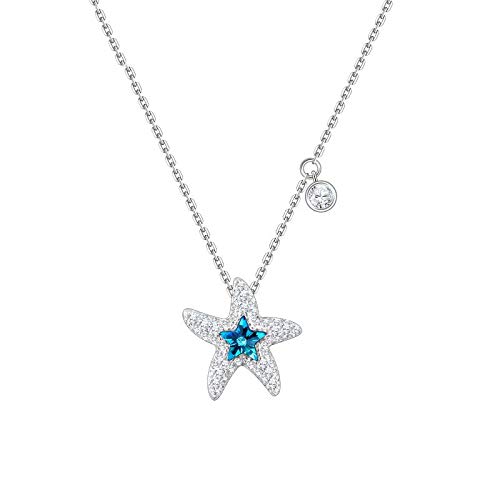 Collier argent sterling 925 de haute qualité et pendentif étoiles en cristal