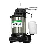 WAYNE CDU1000 1 HP Submersible Sump Pump – Cast Iron & Stainless Steel, Integrated Vertical Float Switch, 6,100 GPH, 5-Year Warranty, Assembled in USA