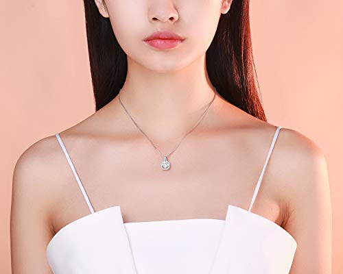 SBLING Platinum Plated Cubic Zirconia/Austrian Crystal Cushion Shape Halo Pendant Necklace/Earrings4