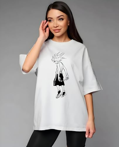 Anime, Hunter x Kilua Tee, Unisex Vintage Y2K Oversized Graphic T-Shirt, Streetwear Grunge Style, Retro Aesthetic Design4
