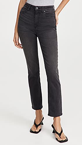 PAIGE Women's Flaunt Accent Ultra High Rise Straight Leg Jean2