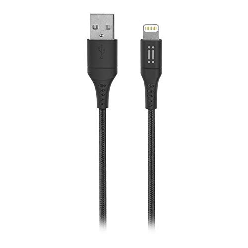 Aiino - Cable Kevlar (USB a Lightning, certificación MFI, 1,2 m), Color Negro