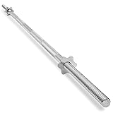 Philosophy Gym 1" Standard Weightlifting Barbell, 7 FT Threaded Straight Bar with Star Collars