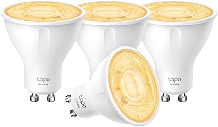 Tapo TP-Link Smart Wi-Fi Spotlight, Warm Light, Dimmable - GU10, 3.7W, No Hub Required, Works with Amazon Alexa and Google Home, Remote Control, Energy Class A+ (Tapo L610(4-Pack)) | AU Version |