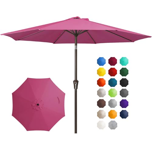Image of JEAREY 10FT Outdoor Patio Umbrella, Market Umbrella, Rose Pink
