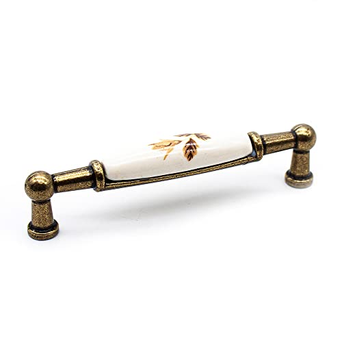 DOJA Barcelona Vintage Furniture Handles, 2 Antique Handles Furniture, Autumn Pink Motif, 106 x 26 x 19 mm