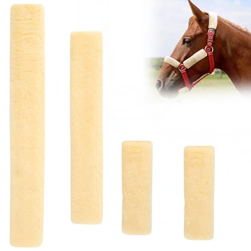 Jeffers Equine Horse Fleece Halter Tube Set – 4 Piece Soft Padded Nose Guard Cover for Halters, Cushioned Comfort Wraps for Horses, Cob, Draft, Tack Accessories, Training, Travel, Stable Use