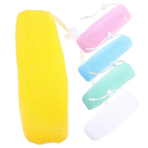 NOLITOY 5Pcs Net Soap Pouch Scrubbing for Handmade Soap Exfoliating Net for Quick Drying for Soap Storage and Lathering Shower Bath