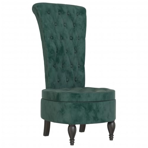 vidaXL Sillón de Respaldo Alto con Botones Terciopelo Verde Oscuro