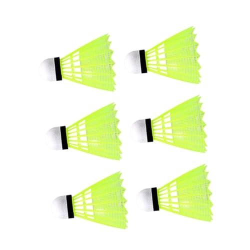 Toddmomy 6-Pack Badminton Shuttlecocks Nylon Outdoor Sports Balls Equipment for Badminton Rebound Birdies Sturdy Structure for Training