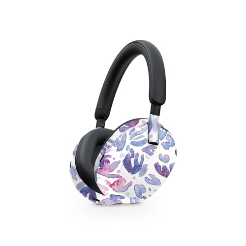 Image of MightySkins Glossy Glitter Skin Compatible with Sony WH-1000XM5 Headphones - Blue Petals | Protective, Durable High-Gloss Glitter Finish | Easy to Apply