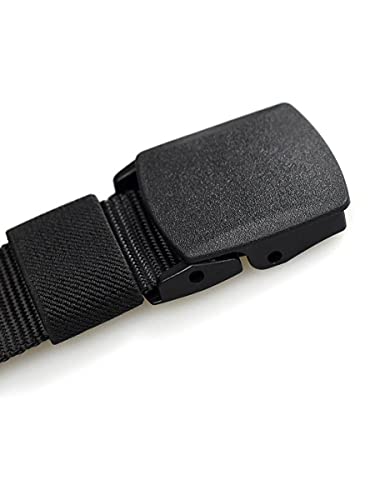 Cinto Largo Masculino Nylon Fivela de Plástico (Preto)