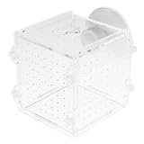 BESTOMZ Fischzuchtbox aus Acryl 8x8x8,8cm mit Isolationsfunktion für Aquarien zur Sicheren Aufzucht von Fischlarven und Schutz der Jungfische im Aquarium