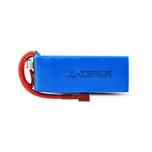 Batterie au lithium 7,4 V 3000 mAh + câble de charge USB pour voiture RC Wltoys 144001 Bleu Cover