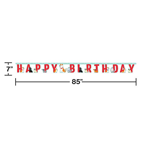 Creative Converting Dog Party Happy Birthday Banner, Blue - image 2