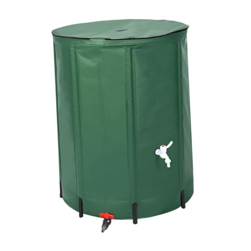 Colcolo Barril de Lluvia Plegable, contenedor de Almacenamiento de Agua Verde, Tanque de Almacenamiento de versátil de PVC Plegable para, 200l
