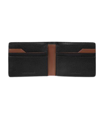 Cole Haan Men's Two-Tone Leather Slimfold Wallet, Black/Tan, One Size4