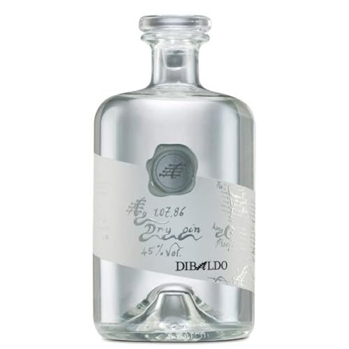 DiBaldo Gin Seco '107.86', 45% Vol., 700 ml, Licor Destilado Premium, Botella de Vidrio