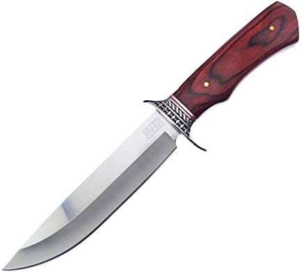 Frost Cutlery SHP-145PW Fixed Full Tang Blade Bowie Knife + Sheath Wood Handle