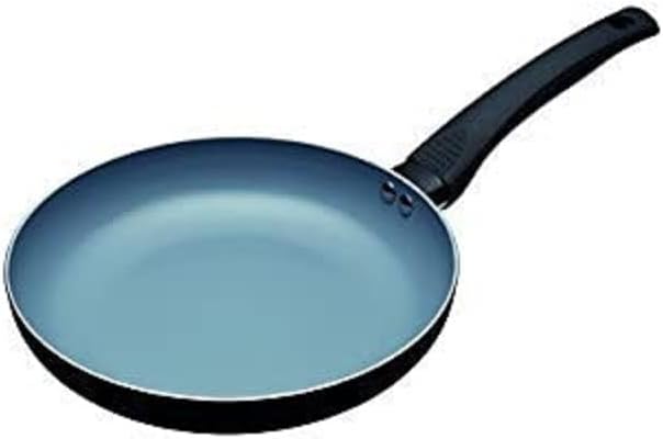 MasterClass Eco Induction Frying Pan with Healthier Ceramic Chemical Non Stick, Aluminium / Iron, Black / Blue, 24 cm