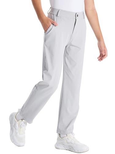 DEVOROPA Youth Boys Flat Front Dress Pants Stretch Golf Athletic ...