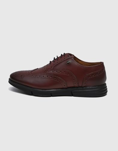 Image of Monte Carlo Mens Solid Lace Up Genuine Leather Formal Brogue Shoes (201810FW)