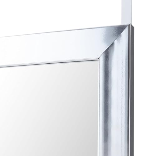 LOLAhome - Espejo Gris Largo Rectangular para Colgar en Puerta o Pared de Cuerpo Entero de 125x35 cm, Incluye 2 Ganchos fáciles de Quitar para Colgar en Puertas - imagen 4