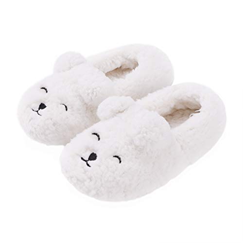 IBLUELOVER Enfant Fille Chaussons Hiver Chaud Pantoufles Chaussette Antidérapant Maison Chaussures Confortable Mules d'intérieur Motif Animaux Mignon Slippers Polaire Pas Cher Voyage Cadeau Noël
