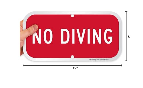 Cartel metálico SmartSign 6 x 12 pulg No Diving miniatura 2