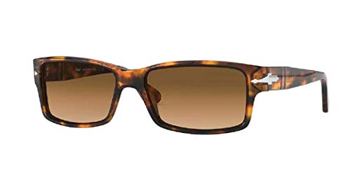 Persol PO2803S 108 51 58MM Caffe    Gradient Brown Rectangle Sunglasses for Men + FREE Complientary Eyewear Kit