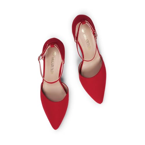 Image of DREAM PAIRS Women's High Stiletto Dress Heels Pumps | Closed Toe Pointed Toe Ankle Strap Dress Comfortable Pumps Shoes for Wedding Party Birthday Dancing