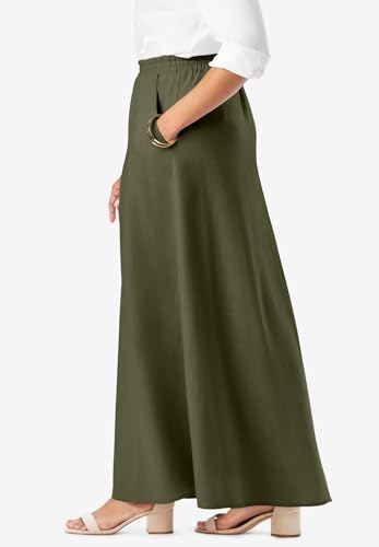 Jessica London Women's Plus Size Linen Maxi Skirt3