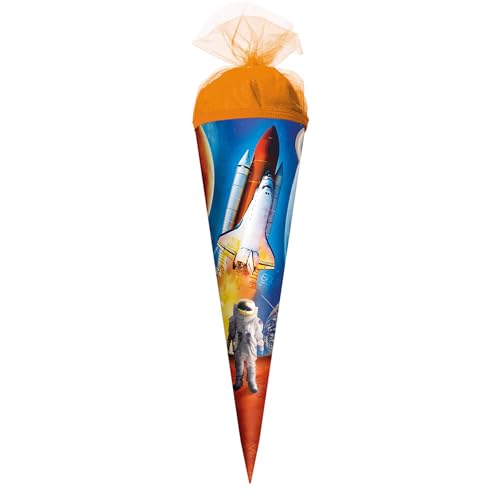 School Cone Small Space 22 cm - Round Tulle Closure - Sweets Cone Space First Day of School