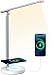 Produktbild SHEEPPING Schreibtischlampe Led Wireless Charger Dimmbar Tischlampe Bürolampe Touch Control Ladefunktion Nachttischlampe mit USB Ladeanschluss 5 farb und 5 Helligkeitsstufen Memory Funktion Silber