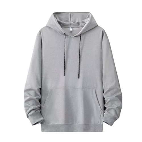 moxixom パーカー メンズ プルオーバー トレーナー 部屋着 ルームウェア スウェットシャツ 無地 フード付き フーディー 春秋服 ゆったり 大きいサイズ moxiM2519lgr-L