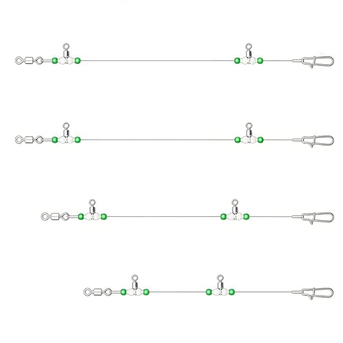 Juego de 10 líderes luminosos para pesca con mosquetones miniatura 1